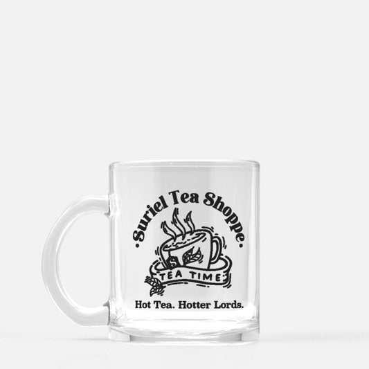 Suriel Tea Shoppe Glass Mug - The Bean Workshop - a court of thorns and roses, acotar, feyre archeron, glass mug, mug, rhysand, sarah j. maas
