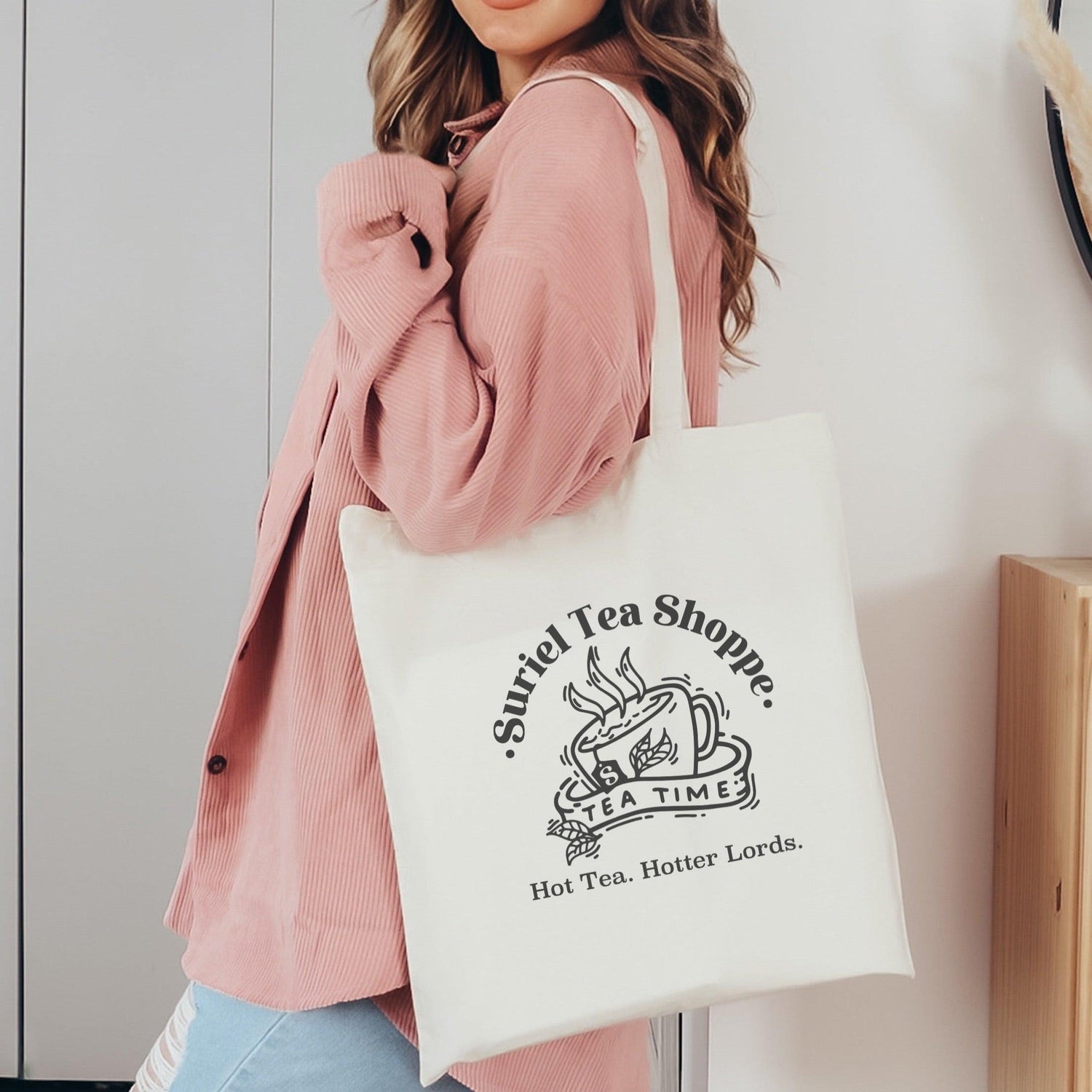 Suriel Tea Shoppe Organic Cotton Twill Tote Bag - The Bean Workshop - a court of thorns and roses, acotar, bag, feyre archeron, rhysand, sarah j. maas, tote