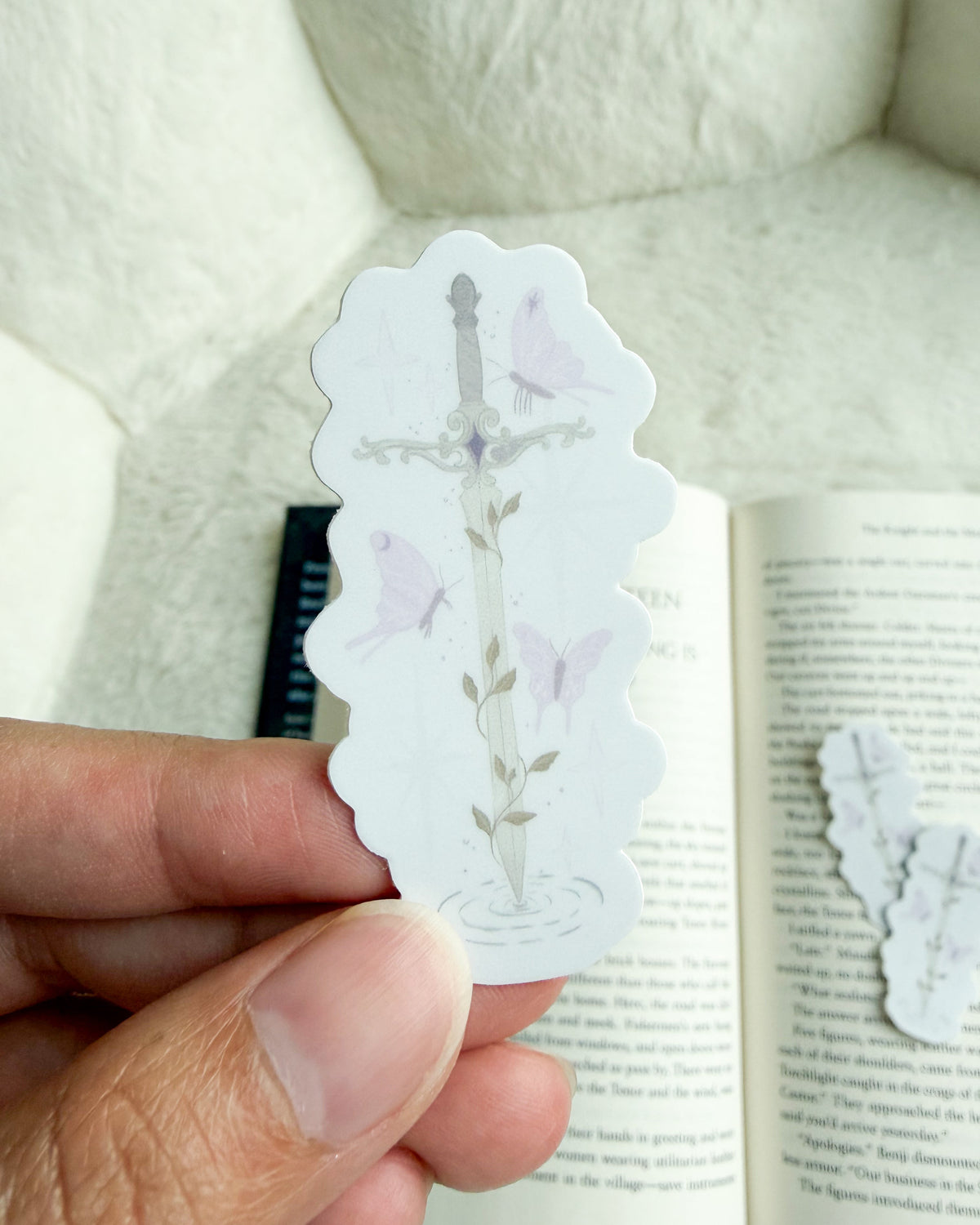 Sword and Moths Sticker - The Bean Workshop - book lover sticker, Book Lover Sticker for Laptop, book merch, Bookish Gift, Bookish Sticker, Cute Vinyl Sticker, Die Cut Sticker, Fantasy Book Gift, fantasy book sticker, laptop sticker, Laptop Sticker for Book Lovers, literary sticker, Rachel Gillig, Rachel Gillig Inspired Merch, Rachel Gillig Sticker, sticker, The Knight and the Moth, The Knight and the Moth Sticker, vinyl sticker