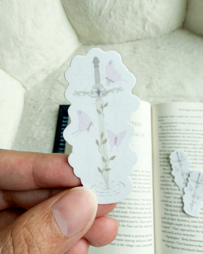Sword and Moths Sticker - The Bean Workshop - book lover sticker, Book Lover Sticker for Laptop, book merch, Bookish Gift, Bookish Sticker, Cute Vinyl Sticker, Die Cut Sticker, Fantasy Book Gift, fantasy book sticker, laptop sticker, Laptop Sticker for Book Lovers, literary sticker, Rachel Gillig, Rachel Gillig Inspired Merch, Rachel Gillig Sticker, sticker, The Knight and the Moth, The Knight and the Moth Sticker, vinyl sticker