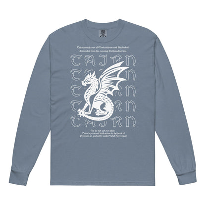 Tairneanach We Don't Eat Our Allies Heavyweight Long Sleeve Shirt - The Bean Workshop - fourth wing, iron flame, long sleeve shirt, onyx storm, rebecca yarros, tairn