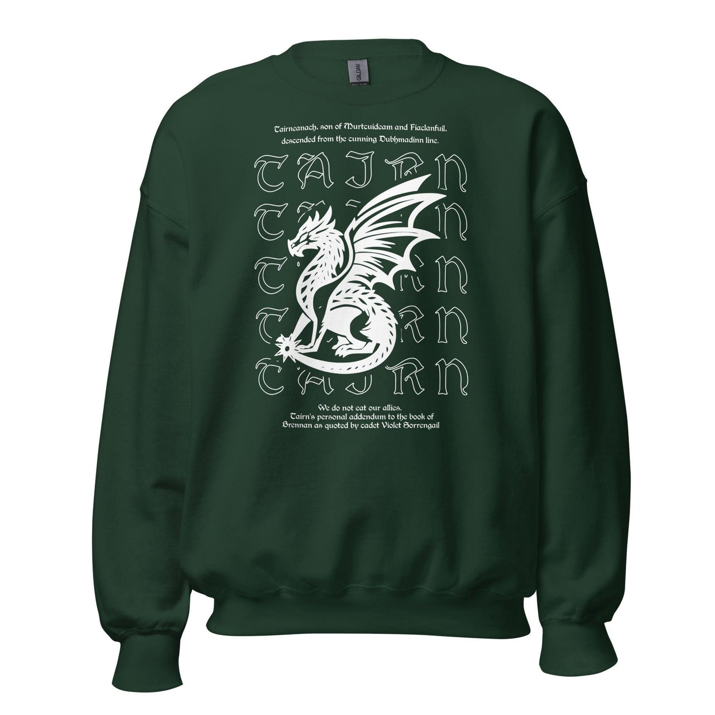 Tairneanach We Don't Eat Our Allies Sweatshirt - The Bean Workshop - fourth wing, rebecca yarros, sweatshirt, tairn, Tairneanach