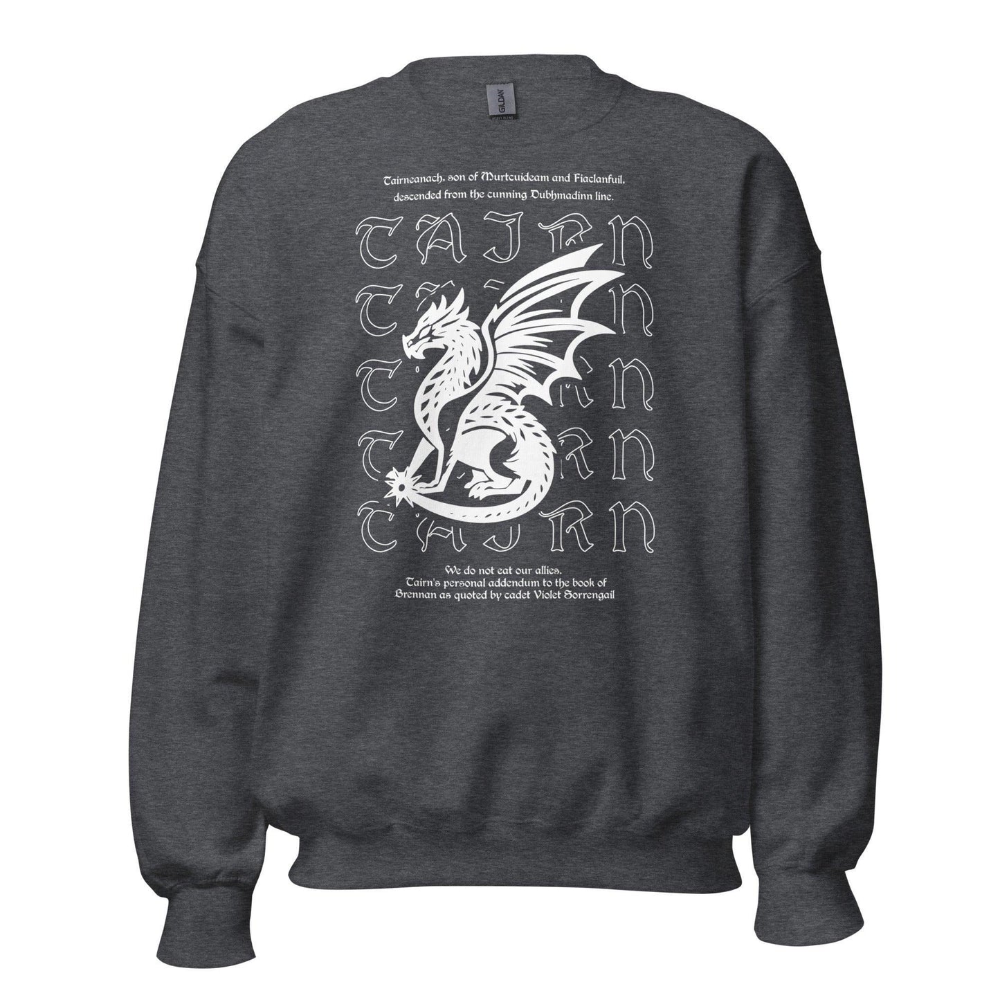 Tairneanach We Don't Eat Our Allies Sweatshirt - The Bean Workshop - fourth wing, rebecca yarros, sweatshirt, tairn, Tairneanach