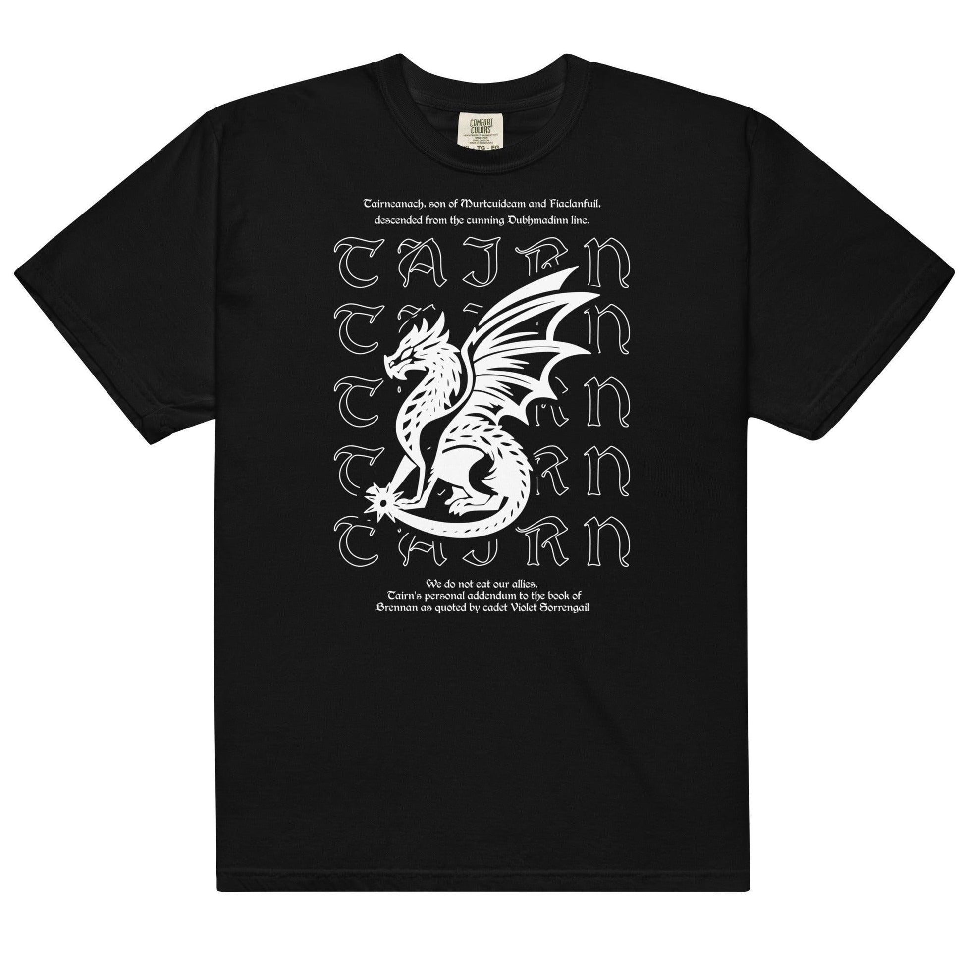 Tairneanach We Don't Eat Our Allies Tee Shirt - The Bean Workshop - box tee, fourth wing, rebecca yarros, tairn, Tairneanach