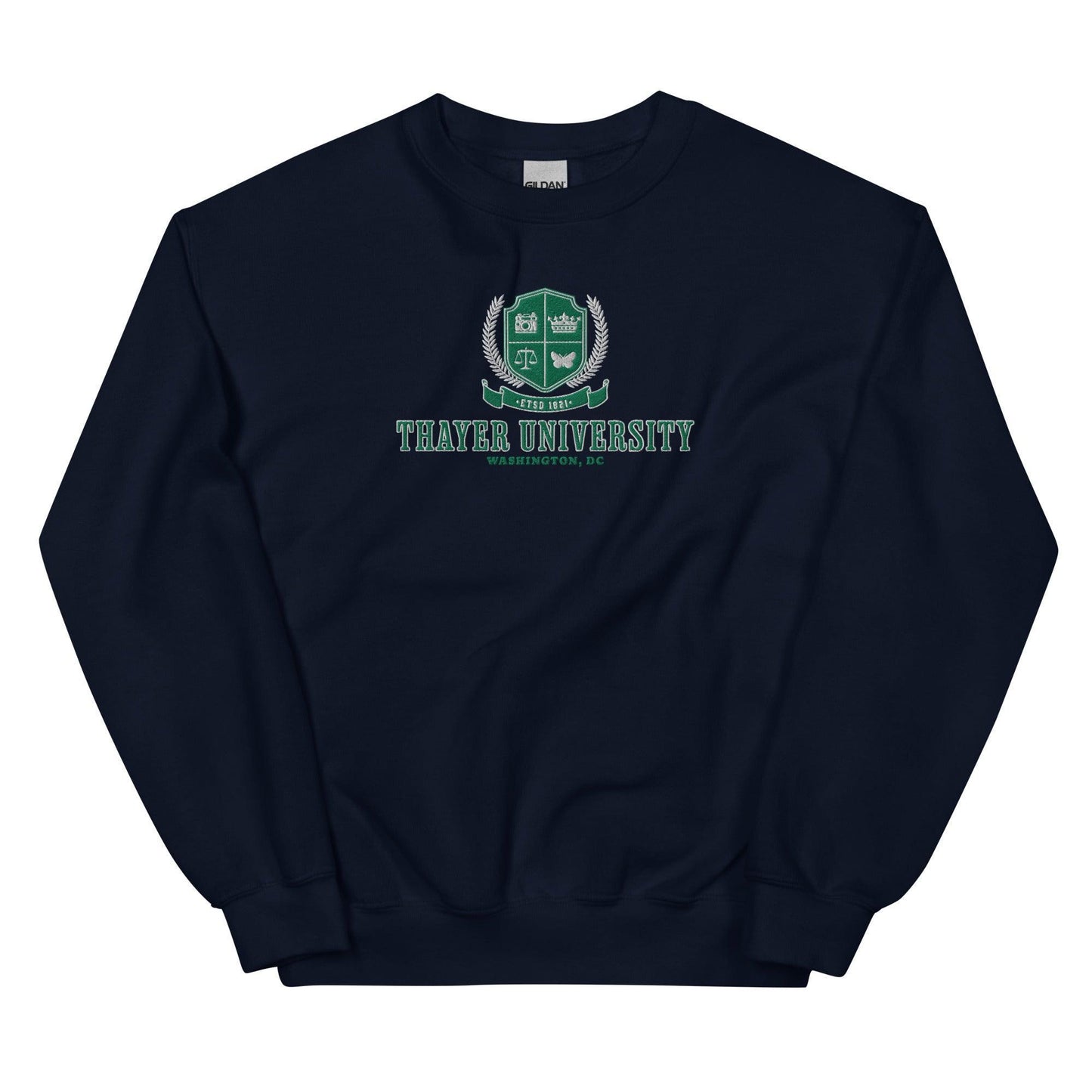 Thayer University Embroidered Sweatshirt - The Bean Workshop - ana huang, embroidered, sweatshirt, twisted