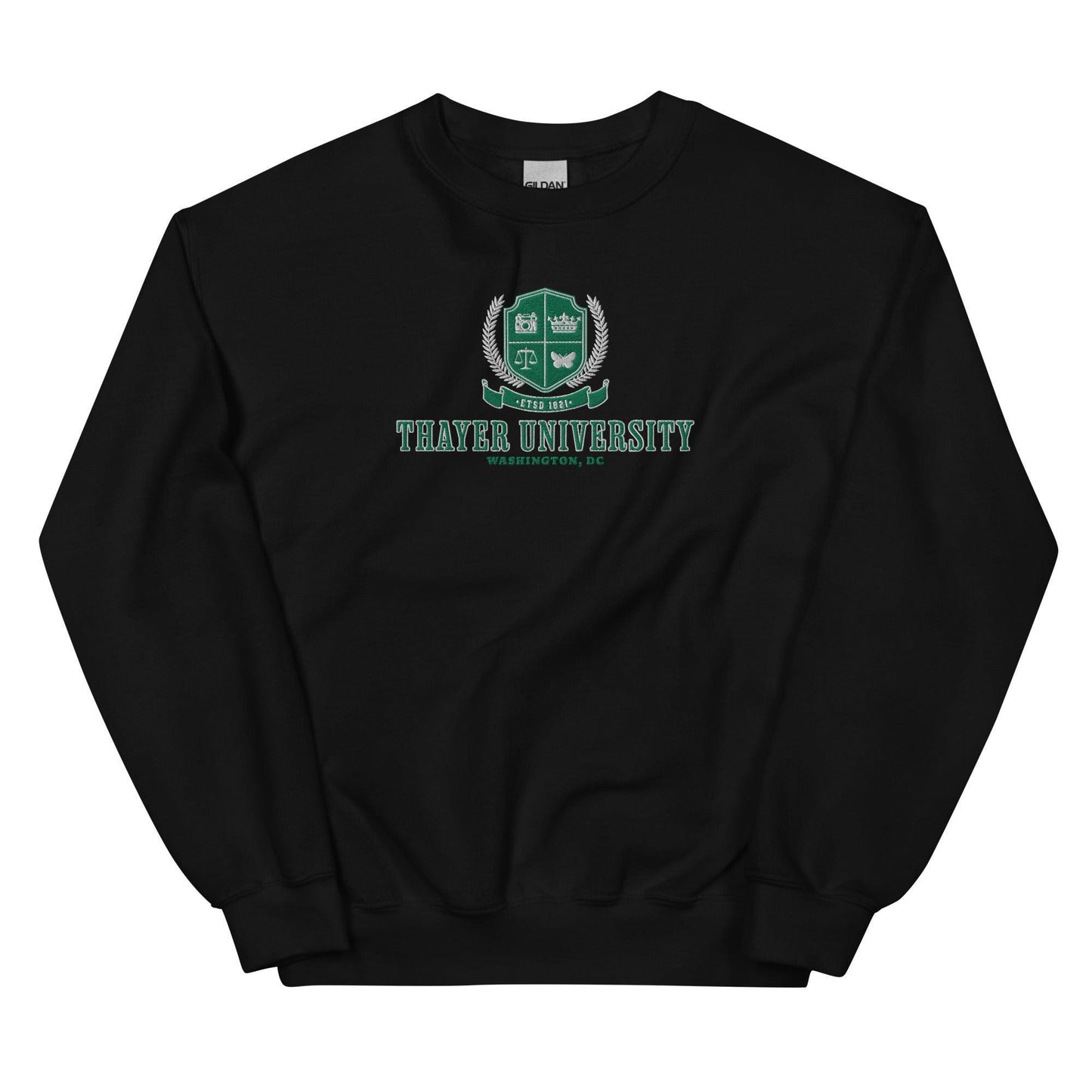 Thayer University Embroidered Sweatshirt - The Bean Workshop - ana huang, embroidered, sweatshirt, twisted