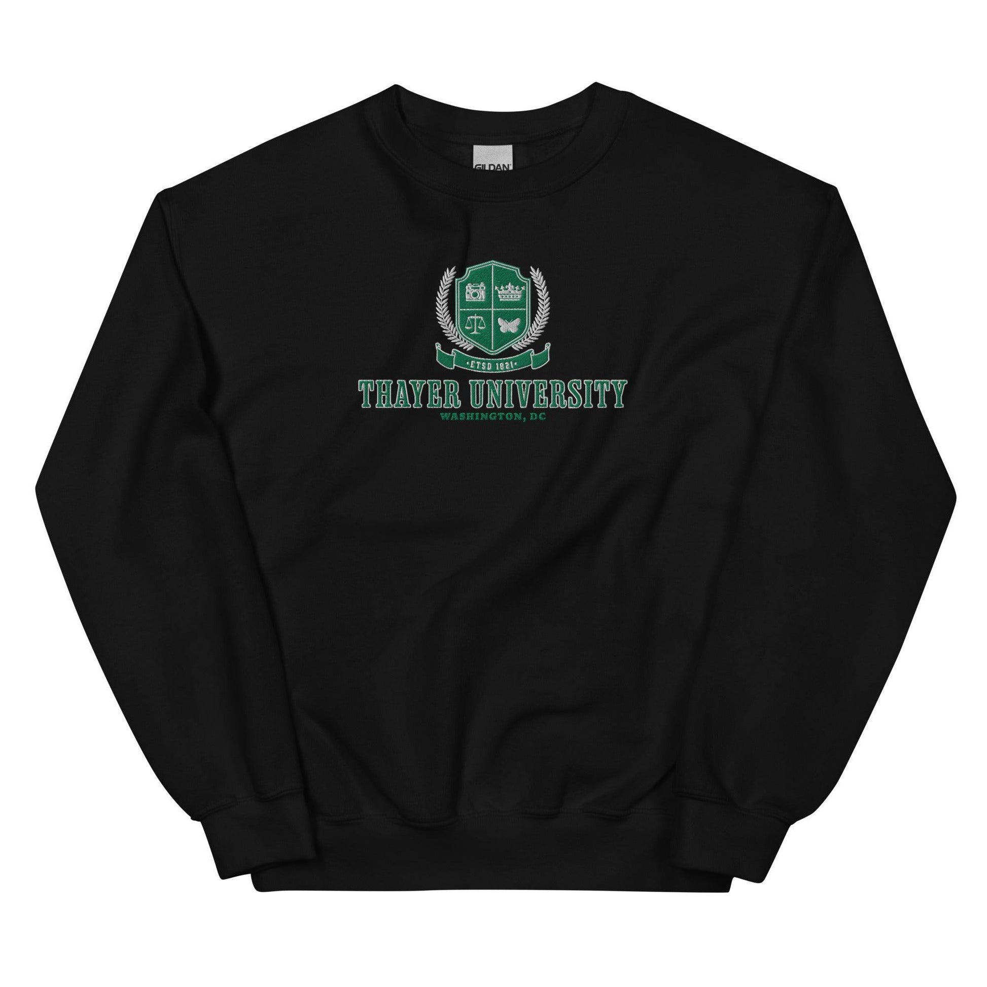 Thayer University Embroidered Sweatshirt - The Bean Workshop - ana huang, embroidered, sweatshirt, twisted