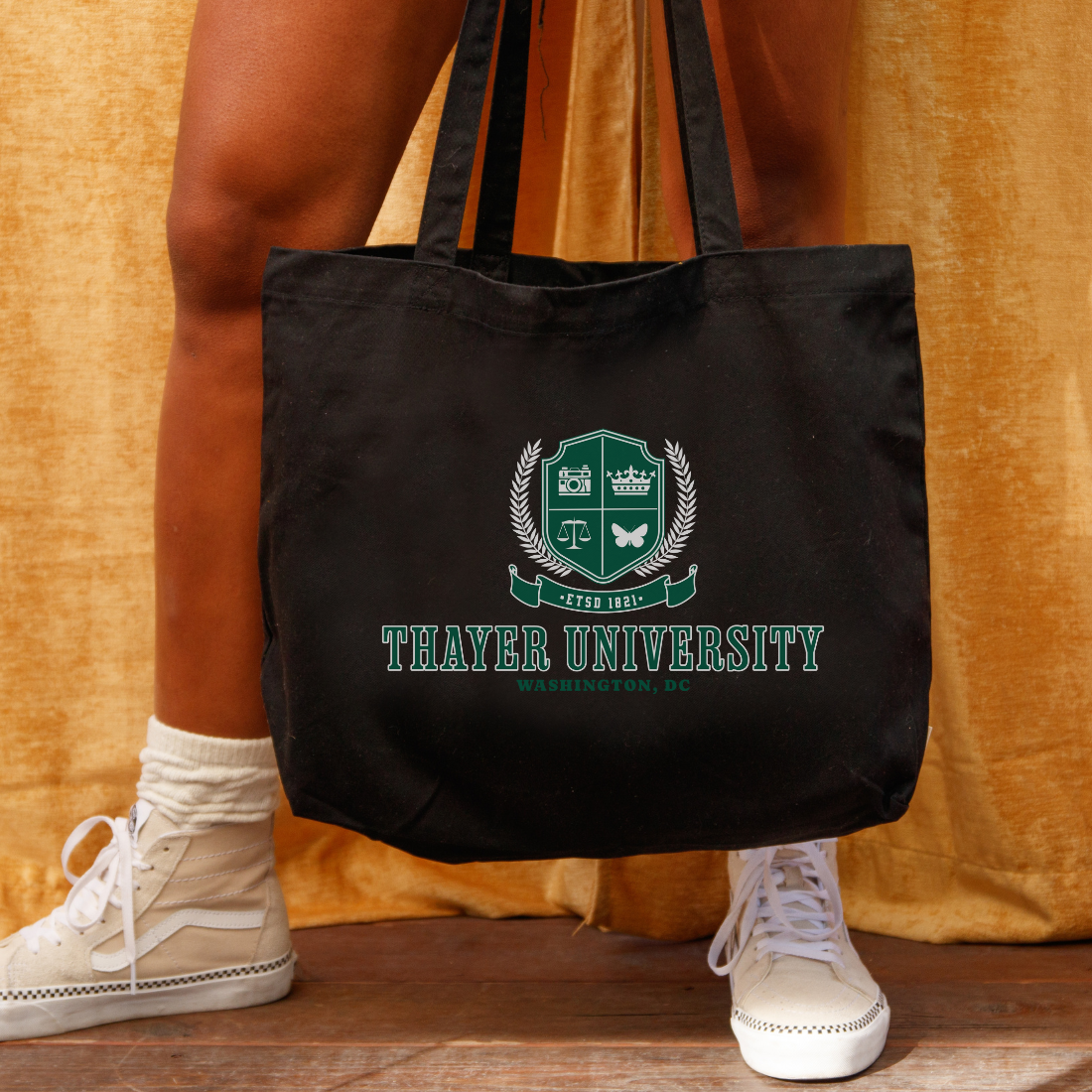 Thayer University Large Organic Cotton Twill Tote Bag