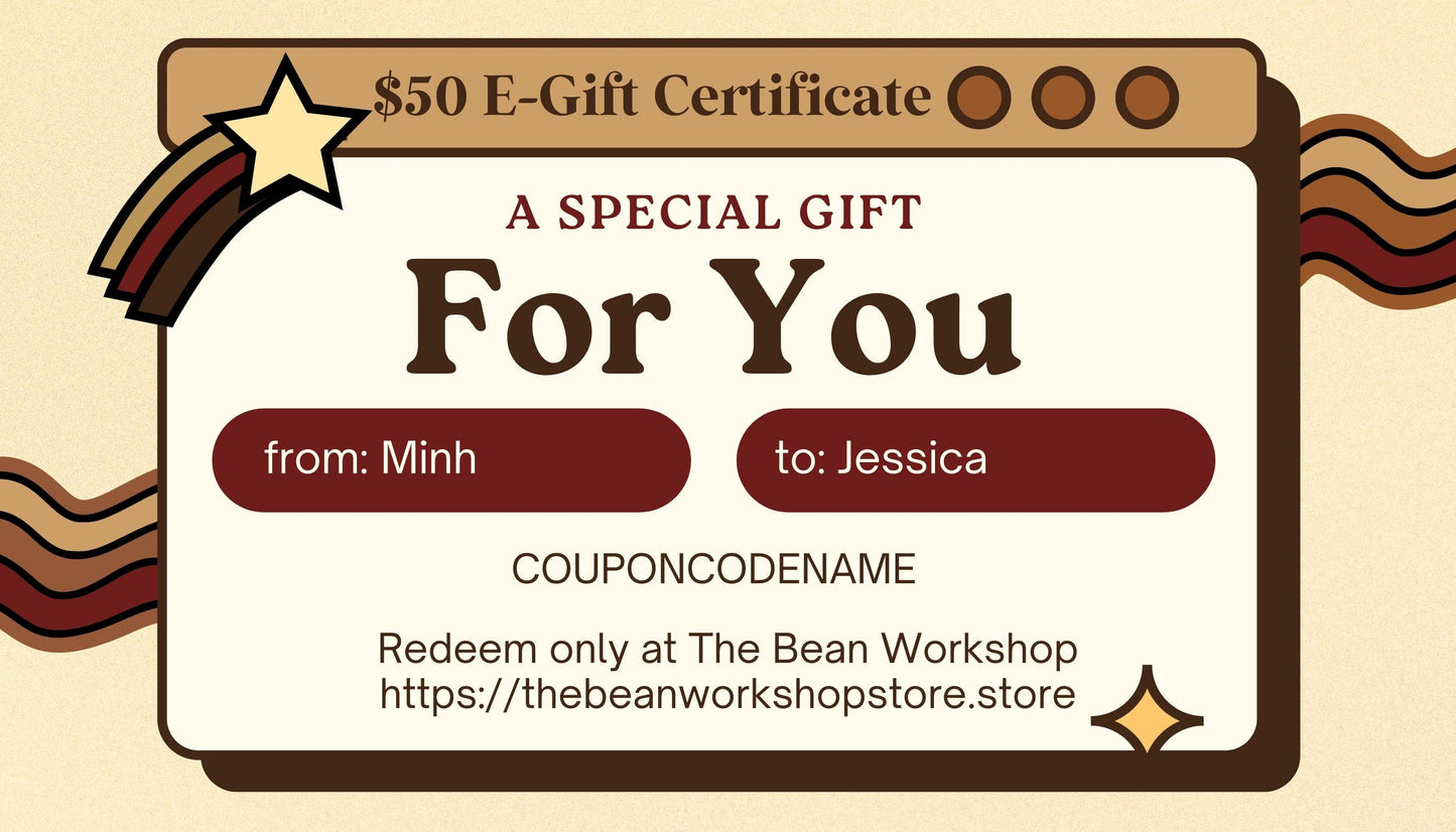 The Bean Workshop Gift Card - The Bean Workshop - 