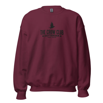 The Crow Club Embroidered Sweatshirt - The Bean Workshop - Book Lover Gift, Bookish Sweatshirt, Cozy Aesthetic, East Stave, Fantasy Book Merch, Grishaverse fan gift, Kaz Brekker, Ketterdam merch for readers, Leigh Bardugo bookish apparel, Literary Logo, Six of Crows cozy sweater, The Crow Club sweatshirt, The Dregs