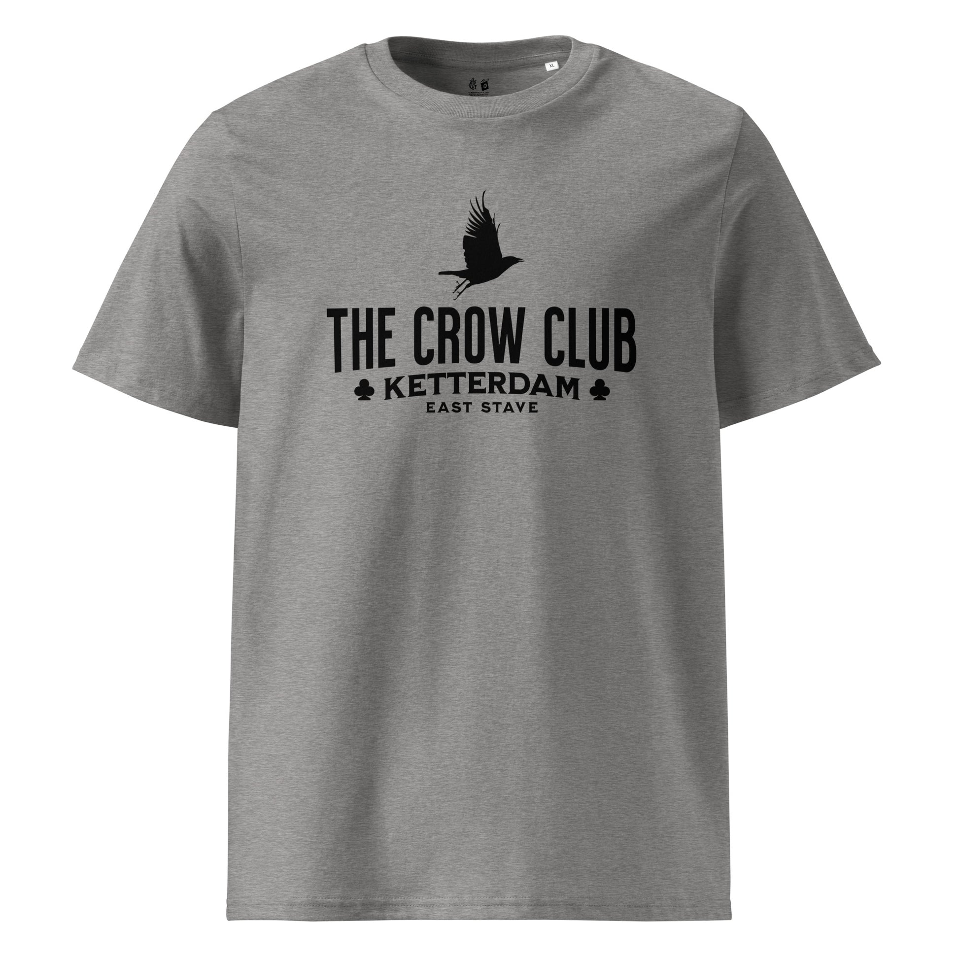 The Crow Club T-Shirt - The Bean Workshop - Book Lover Gift, Bookish Aesthetic, Dark Fantasy, East Stave, Fantasy Book Tee, Grishaverse fan apparel, Kaz Brekker, Ketterdam, Leigh Bardugo fan merchandise, Leigh Bardugo Ketterdam shirt, Literary Logo Shirt, Six of Crows merch for readers, The Crow Club t-shirt, The Dregs t-shirt