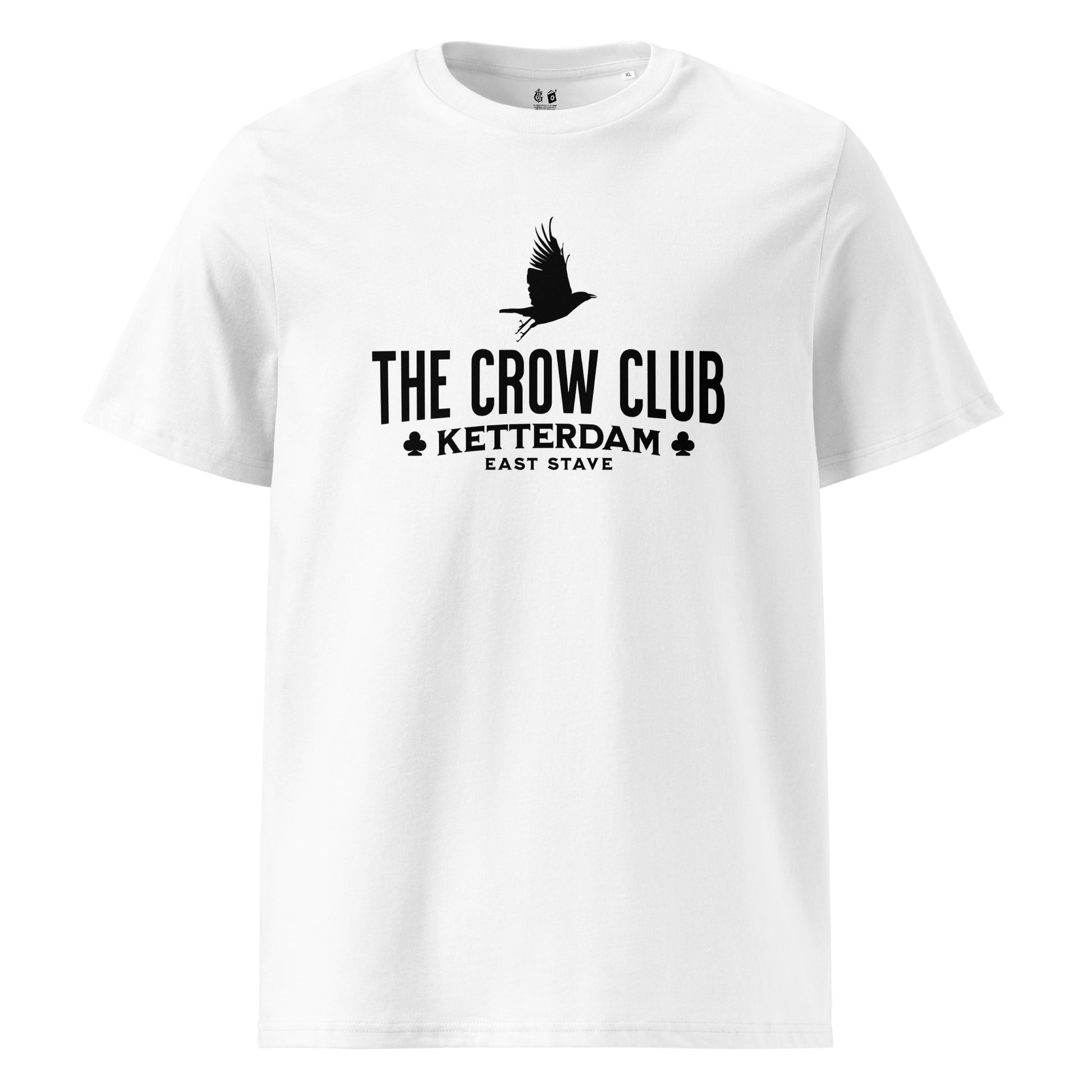 The Crow Club T-Shirt - The Bean Workshop - Book Lover Gift, Bookish Aesthetic, Dark Fantasy, East Stave, Fantasy Book Tee, Grishaverse fan apparel, Kaz Brekker, Ketterdam, Leigh Bardugo fan merchandise, Leigh Bardugo Ketterdam shirt, Literary Logo Shirt, Six of Crows merch for readers, The Crow Club t-shirt, The Dregs t-shirt