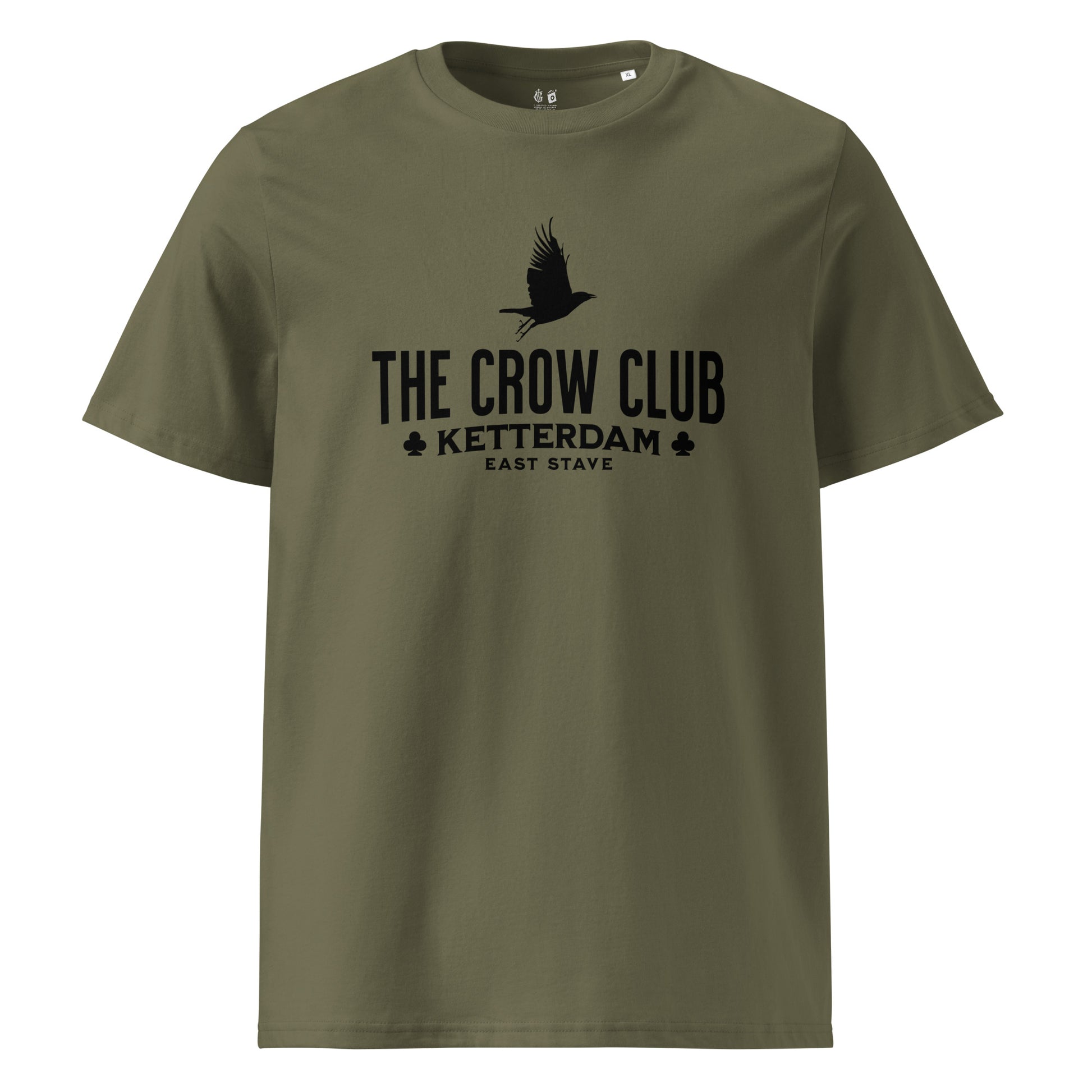 The Crow Club T-Shirt - The Bean Workshop - Book Lover Gift, Bookish Aesthetic, Dark Fantasy, East Stave, Fantasy Book Tee, Grishaverse fan apparel, Kaz Brekker, Ketterdam, Leigh Bardugo fan merchandise, Leigh Bardugo Ketterdam shirt, Literary Logo Shirt, Six of Crows merch for readers, The Crow Club t-shirt, The Dregs t-shirt