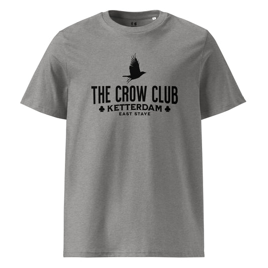 The Crow Club T-Shirt - The Bean Workshop - Book Lover Gift, Bookish Aesthetic, Dark Fantasy, East Stave, Fantasy Book Tee, Grishaverse fan apparel, Kaz Brekker, Ketterdam, Leigh Bardugo fan merchandise, Leigh Bardugo Ketterdam shirt, Literary Logo Shirt, Six of Crows merch for readers, The Crow Club t-shirt, The Dregs t-shirt