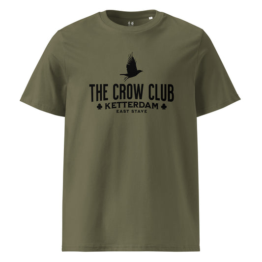 The Crow Club T-Shirt - The Bean Workshop - Book Lover Gift, Bookish Aesthetic, Dark Fantasy, East Stave, Fantasy Book Tee, Grishaverse fan apparel, Kaz Brekker, Ketterdam, Leigh Bardugo fan merchandise, Leigh Bardugo Ketterdam shirt, Literary Logo Shirt, Six of Crows merch for readers, The Crow Club t-shirt, The Dregs t-shirt