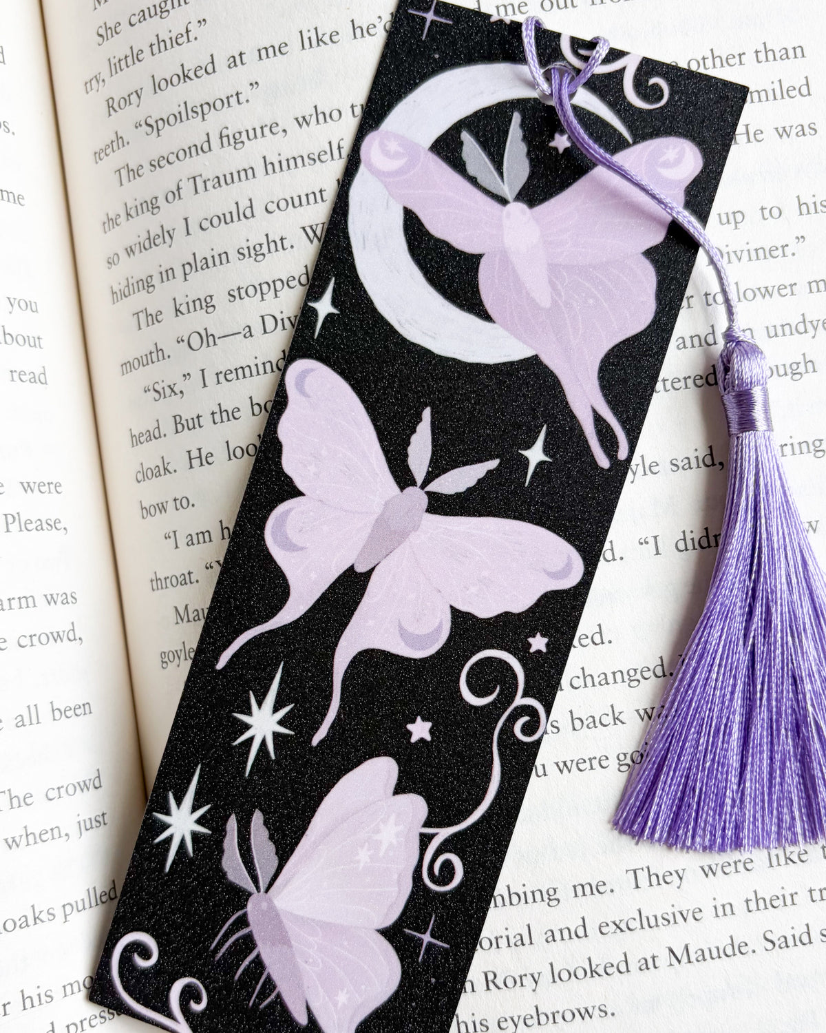 The Knight and the Moth Bookmark - The Bean Workshop - bookish gift, bookmark, moon and moth, moth, rachel gillig, the knight and the moth