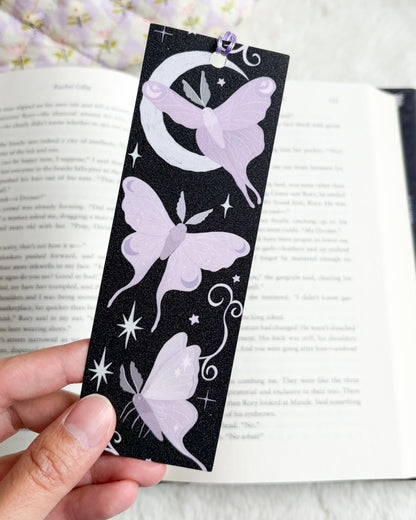 The Knight and the Moth Bookmark - The Bean Workshop - bookish gift, bookmark, moon and moth, moth, rachel gillig, the knight and the moth