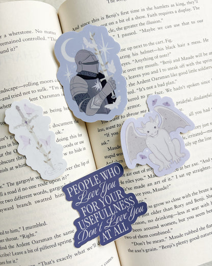 The Knight and the Moth Stickers Bundle of 4 - The Bean Workshop - book lover sticker, Book Lover Sticker for Laptop, book merch, Bookish Gift, Bookish Sticker, Cute Vinyl Sticker, Die Cut Sticker, Fantasy Book Gift, fantasy book sticker, Kindle Sticker for Readers, laptop sticker, Laptop Sticker for Book Lovers, literary sticker, Rachel Gillig, Rachel Gillig Inspired Merch, Rachel Gillig Sticker, sticker, Sticker Bundle, The Knight and the Moth, The Knight and the Moth Sticker, vinyl sticker