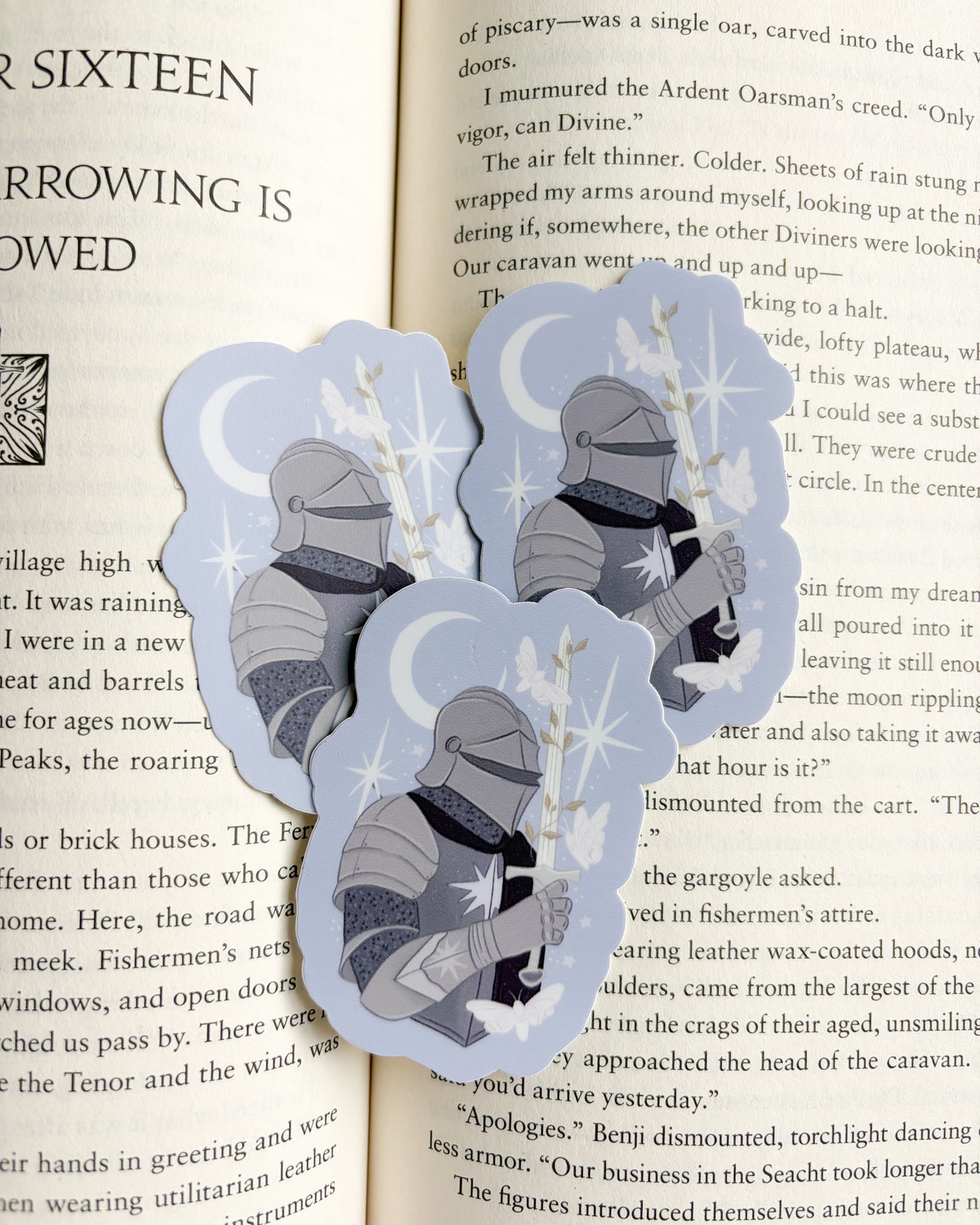 The Knight and the Moth Stickers Bundle of 4 - The Bean Workshop - book lover sticker, Book Lover Sticker for Laptop, book merch, Bookish Gift, Bookish Sticker, Cute Vinyl Sticker, Die Cut Sticker, Fantasy Book Gift, fantasy book sticker, Kindle Sticker for Readers, laptop sticker, Laptop Sticker for Book Lovers, literary sticker, Rachel Gillig, Rachel Gillig Inspired Merch, Rachel Gillig Sticker, sticker, Sticker Bundle, The Knight and the Moth, The Knight and the Moth Sticker, vinyl sticker