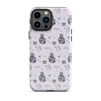 The Knight and The Moth Tough Case for iPhone® - The Bean Workshop - Bookish Phone Case for Fantasy Readers, Cute Bookish Tech Accessory, Fandom Phone Protection, Fantasy Fan Gift, Gift for Book Lovers, Knight and Bartholomew All-Over Print, Lavender Purple Pattern, Rachel Gillig, Reader Phone Case, Shepherd King iPhone Tough Case Fan Merch, The Knight and the Moth, Tough iPhone Case, Whimsical Fantasy Aesthetic