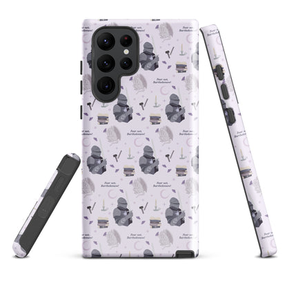 The Knight and The Moth Tough case for Samsung® - The Bean Workshop - Bookish Phone Case for Fantasy Readers, Cute Bookish Tech Accessory, Fandom Phone Protection, Fantasy Fan Gift, Gift for Book Lovers, Knight and Bartholomew All-Over Print, Lavender Purple Fantasy Pattern, Rachel Gillig, Reader Phone Case, Shepherd King Samsung Tough Case Fan Merch, The Knight and the Moth, Tough Samsung Case, Whimsical Fantasy Aesthetic