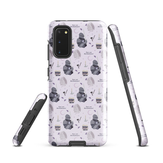 The Knight and The Moth Tough case for Samsung® - The Bean Workshop - Bookish Phone Case for Fantasy Readers, Cute Bookish Tech Accessory, Fandom Phone Protection, Fantasy Fan Gift, Gift for Book Lovers, Knight and Bartholomew All-Over Print, Lavender Purple Fantasy Pattern, Rachel Gillig, Reader Phone Case, Shepherd King Samsung Tough Case Fan Merch, The Knight and the Moth, Tough Samsung Case, Whimsical Fantasy Aesthetic