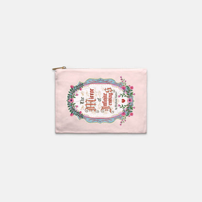 The Mirror of Infinite Endings Kindle Bag - The Bean Workshop - E-Reader Protection, Fairytale Cross-Stitch, Gothic Lettering, Once Upon a Broken Heart Fan Gift, Ornate Mirror Frame Illustration, Pink Teal and Gold Florals, Romantic Gothic Florals, The Mirror of Infinite Endings, The Mirror of Infinite Endings Kindle Sleeve for Book Lovers, Travel Reading Essential