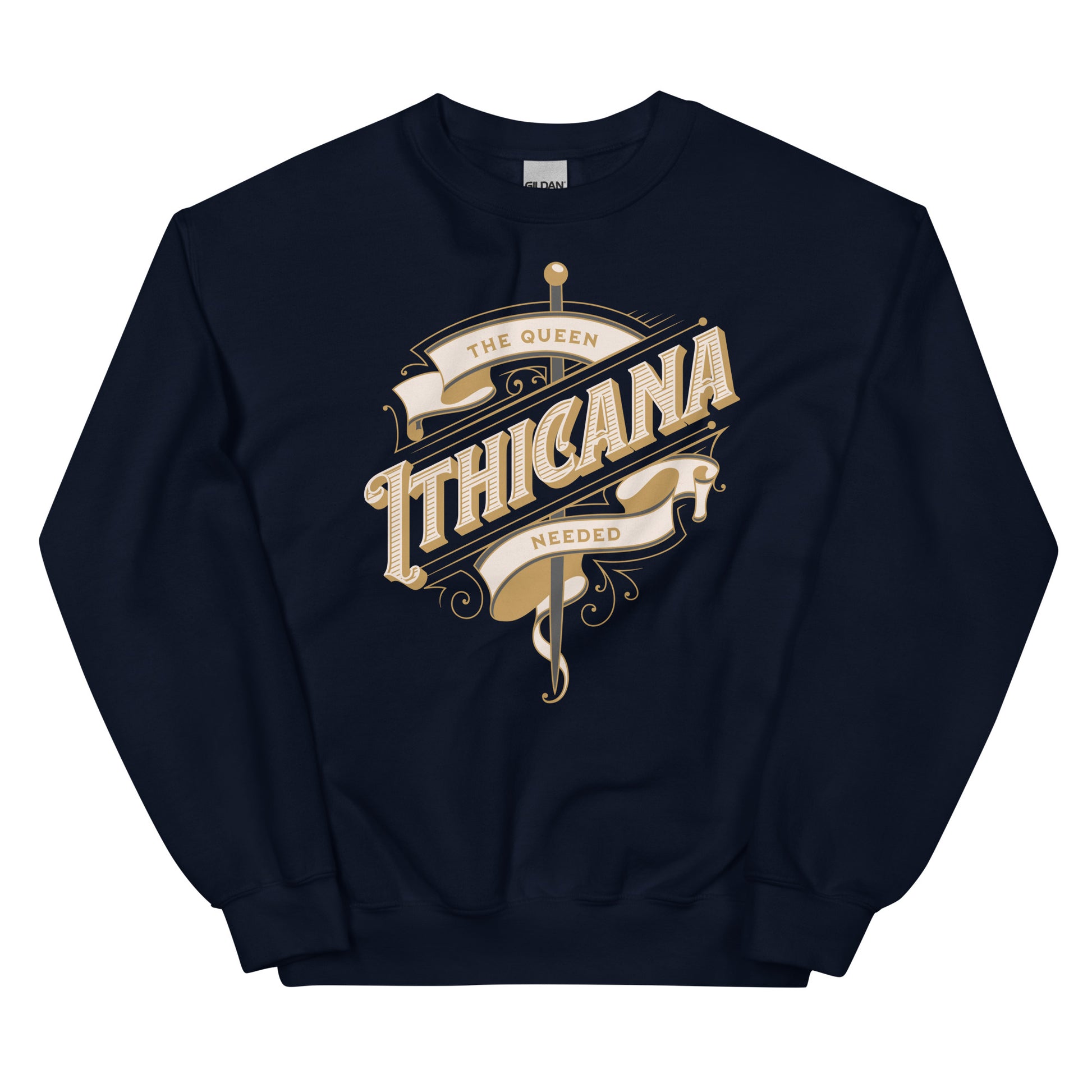 The Queen Ithicana Sweatshirt - The Bean Workshop - Bookish aesthetic, Bookish Fashion, Danielle L. Jensen, Lara Veliant, Queen Ithicana, sweater, sweatshirt, The Brigde Kingdom