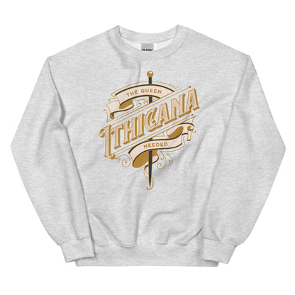 The Queen Ithicana Sweatshirt - The Bean Workshop - Bookish aesthetic, Bookish Fashion, Danielle L. Jensen, Lara Veliant, Queen Ithicana, sweater, sweatshirt, The Brigde Kingdom