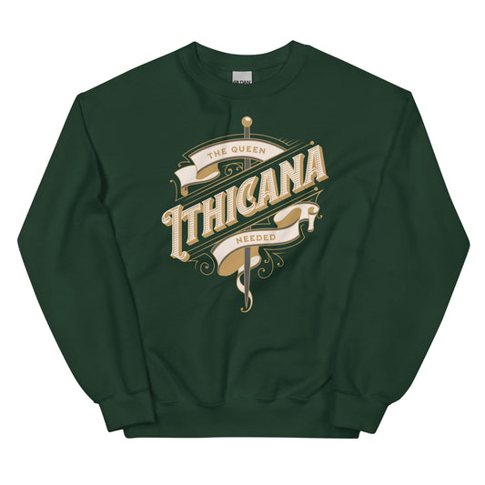 The Queen Ithicana Sweatshirt - The Bean Workshop - Bookish aesthetic, Bookish Fashion, Danielle L. Jensen, Lara Veliant, Queen Ithicana, sweater, sweatshirt, The Brigde Kingdom