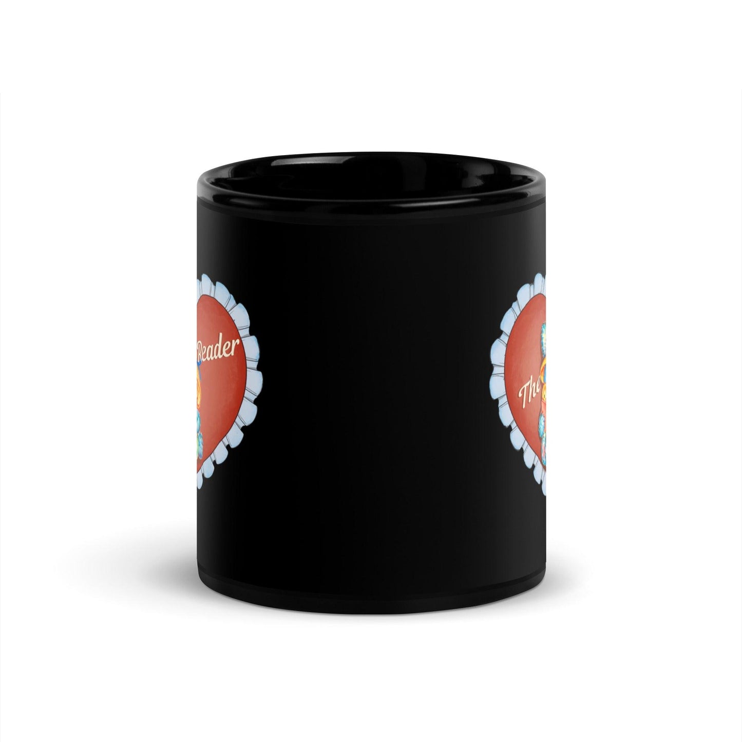 The Reader Black Glossy Mug - The Bean Workshop - black mug, book lover, bookish gift, ceramic mug, coffee mug, mug, read everyday, the reader, valentine, Valentine's Day Picks
