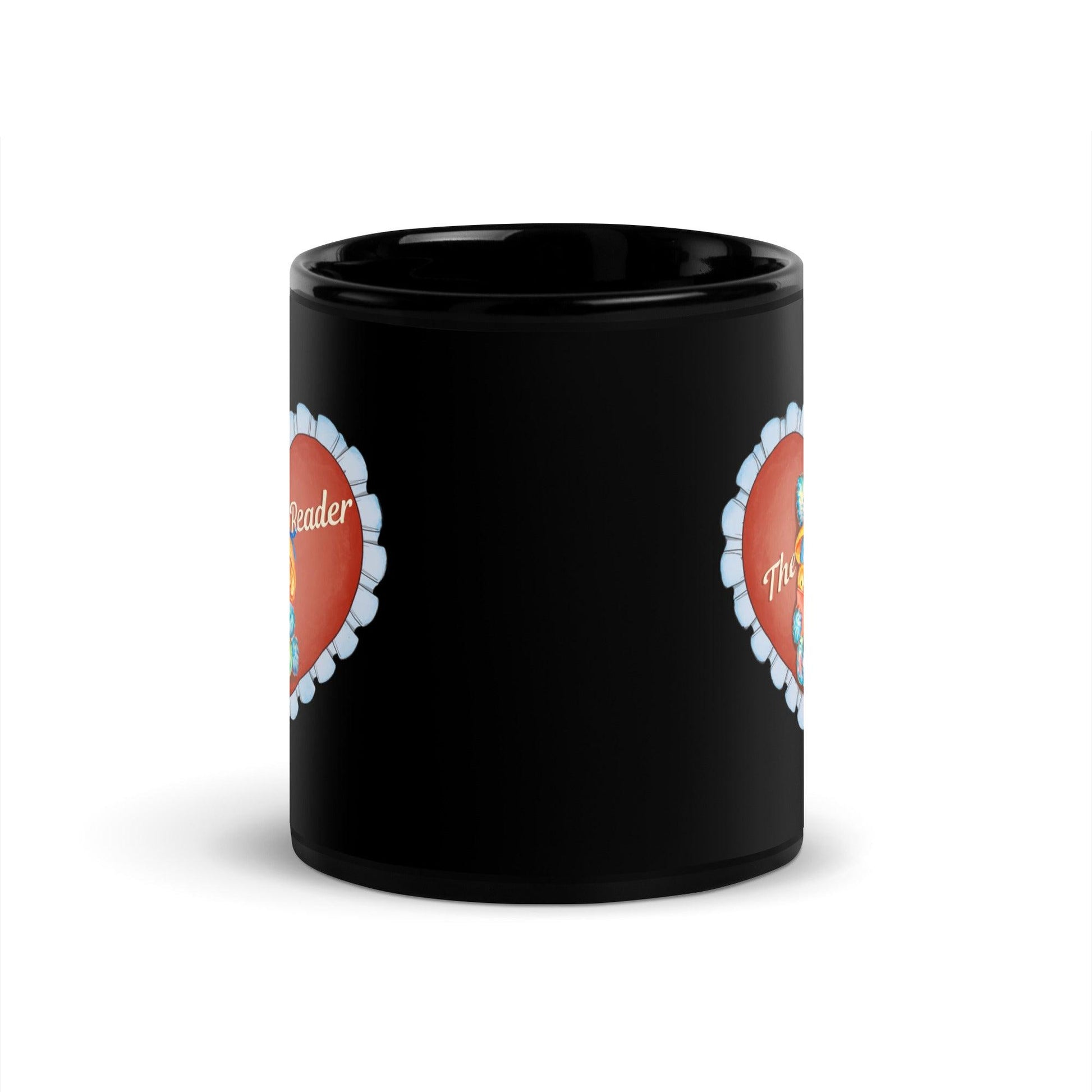 The Reader Black Glossy Mug - The Bean Workshop - black mug, book lover, bookish gift, ceramic mug, coffee mug, mug, read everyday, the reader, valentine, Valentine's Day Picks