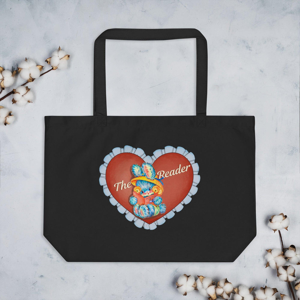 The Reader Large Organic Cotton Twill Tote Bag - The Bean Workshop - book lover, bookish gift, read everyday, the reader, tote, tote bag, valentine, Valentine's Day Picks
