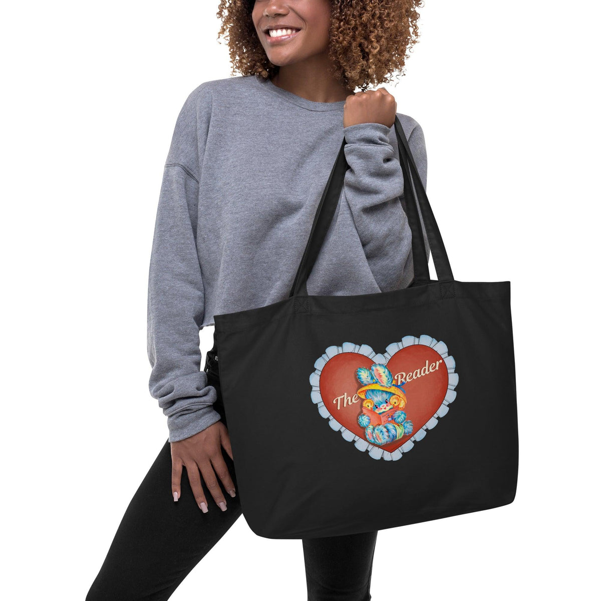 The Reader Large Organic Cotton Twill Tote Bag - The Bean Workshop - book lover, bookish gift, read everyday, the reader, tote, tote bag, valentine, Valentine's Day Picks