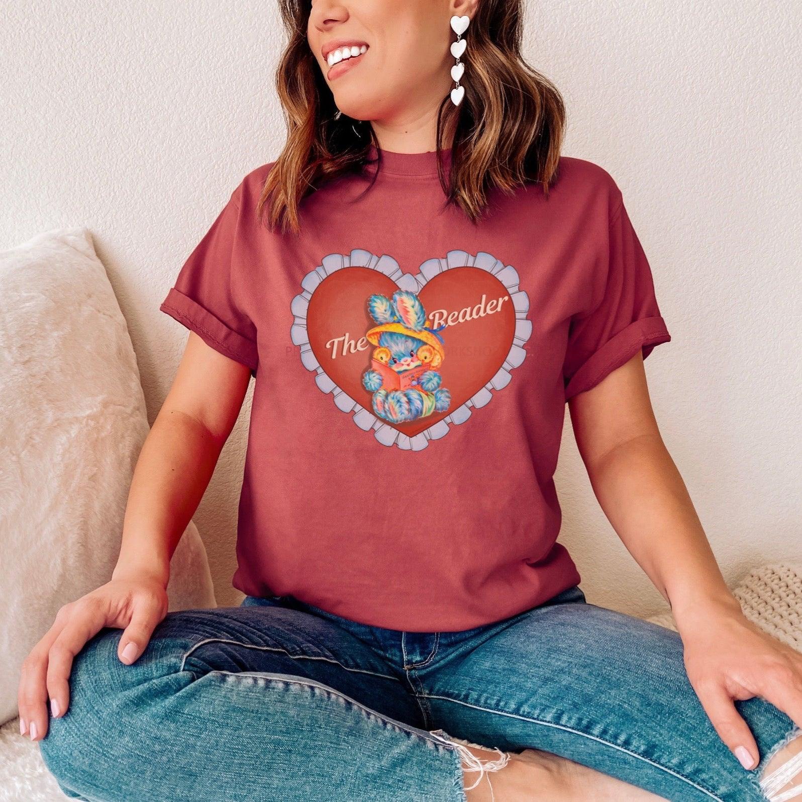 The Reader Tee Shirt - The Bean Workshop - book lover, read everyday, t-shirt, tee, the reader, valentine, Valentine's Day Picks