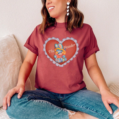 The Reader Tee Shirt - The Bean Workshop - book lover, read everyday, t-shirt, tee, the reader, valentine, Valentine's Day Picks