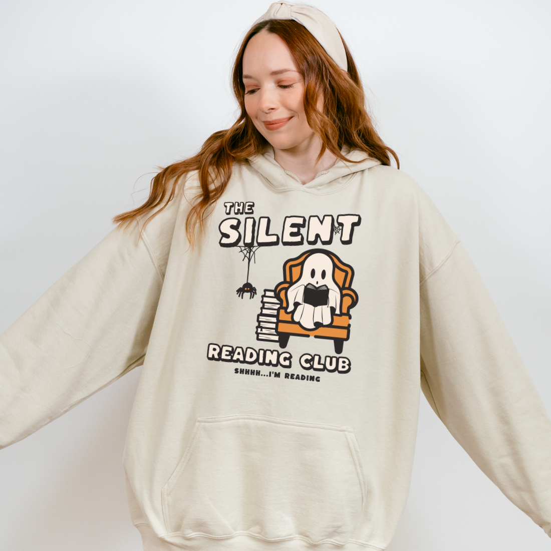 The Silent Reading Club Hoodie - The Bean Workshop - Ghost, Halloween, hoodie, Silent Reading Club