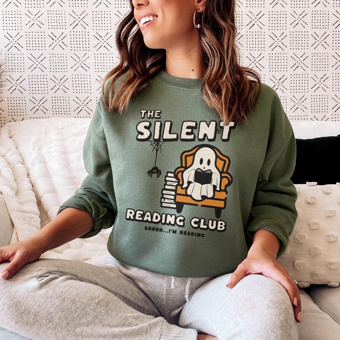 The Silent Reading Club Sweatshirt - The Bean Workshop - book lover, bookish, halloween, sweatshirt
