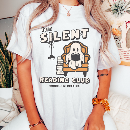The Silent Reading Club Tee Shirt - The Bean Workshop - book lover, bookish, box tee, halloween