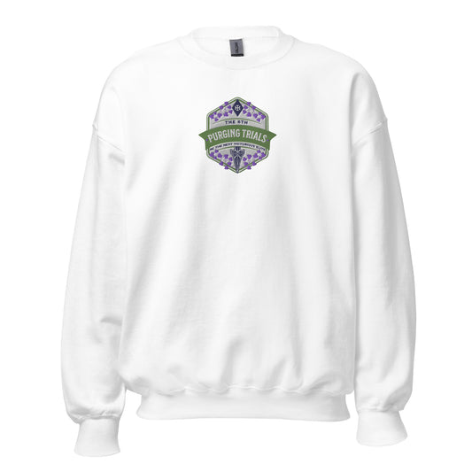 The Sixth Purging Trials Embroidered Sweatshirt - The Bean Workshop - embroidered, kai azer, lauren roberts, paedyn gray, powerless, pullover, sweater, sweatshirt