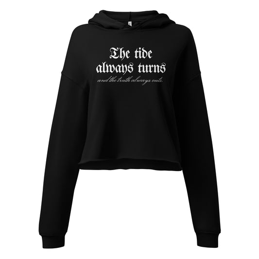 The Tide Always Turns Crop Hoodie - The Bean Workshop - Bookish Aesthetic Sweatshirt, Crop Hoodie, Dark Academia, Fantasy Book Merch, Gothic Aesthetic, hoodie, One Dark Window, Premium Quality, Rachel Gillig, Reader Gift, The Shepherd King, Trendy Streetwear