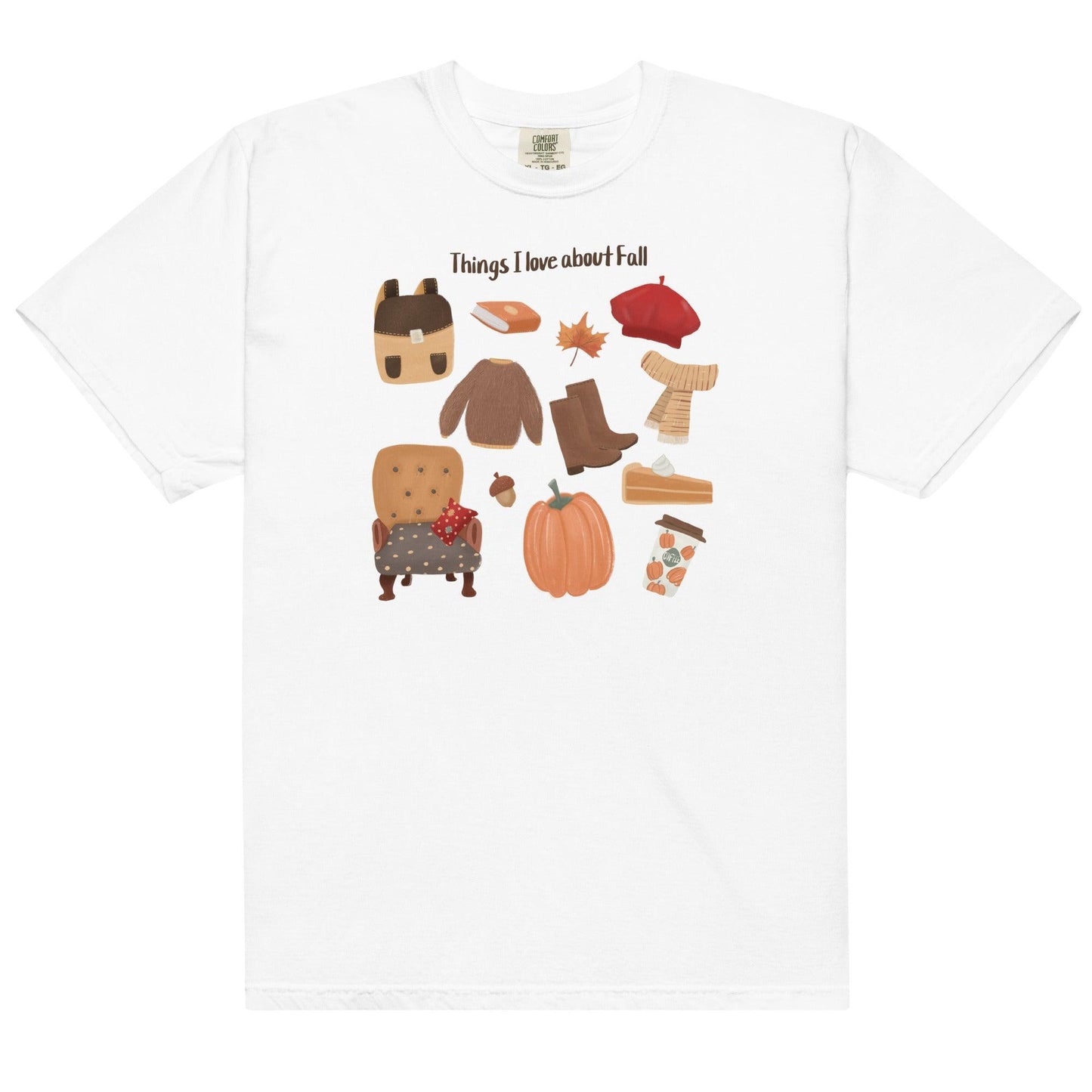 Things I love about Fall Tee Shirt - The Bean Workshop - book lover, fall, girlie, romance, tee shirt