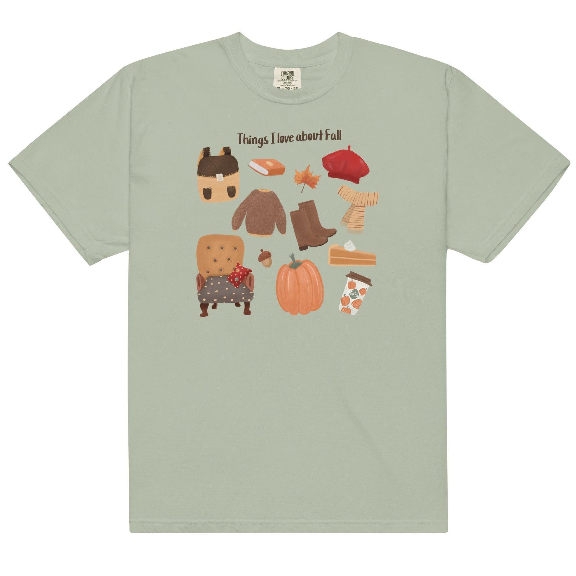 Things I love about Fall Tee Shirt - The Bean Workshop - book lover, fall, girlie, romance, tee shirt