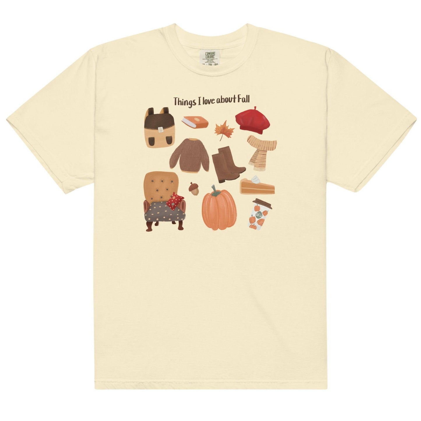 Things I love about Fall Tee Shirt - The Bean Workshop - book lover, fall, girlie, romance, tee shirt