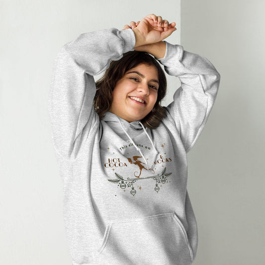 This Elf Runs on Hot Cocoa and Books Hoodie - The Bean Workshop - bookish, Christmas, elf, hoodie