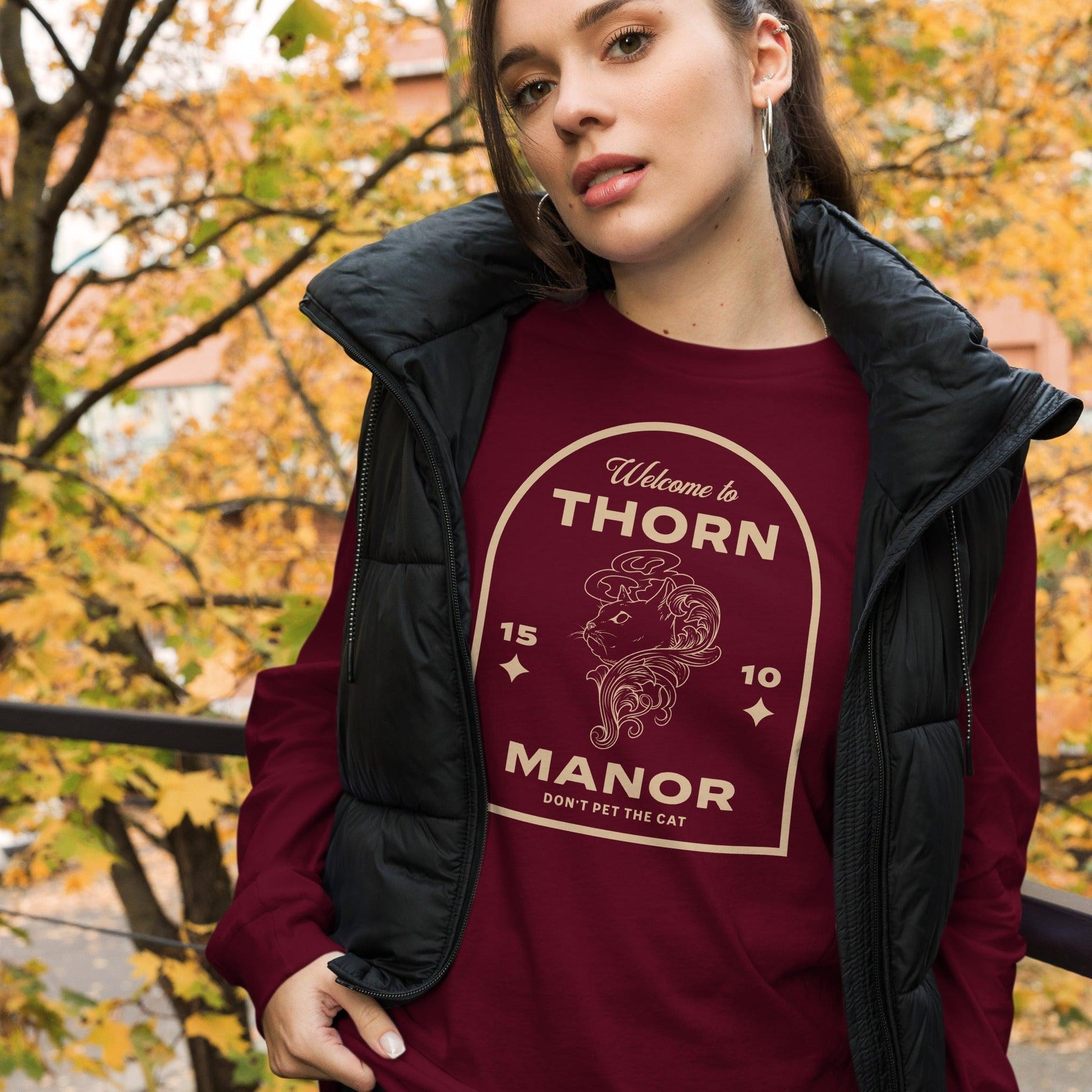 Thorn Manor Long Sleeve Tee Shirt - The Bean Workshop - long sleeve tee, margaret rogerson, sorcery of thorns