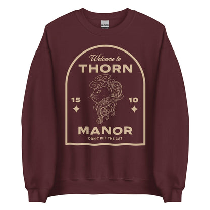 Thorn Manor Sweatshirt - The Bean Workshop - margaret rogerson, sorcery of thorns, sweatshirt