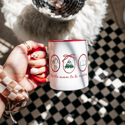 'Tis the Season to be Reading Mug with Color Inside