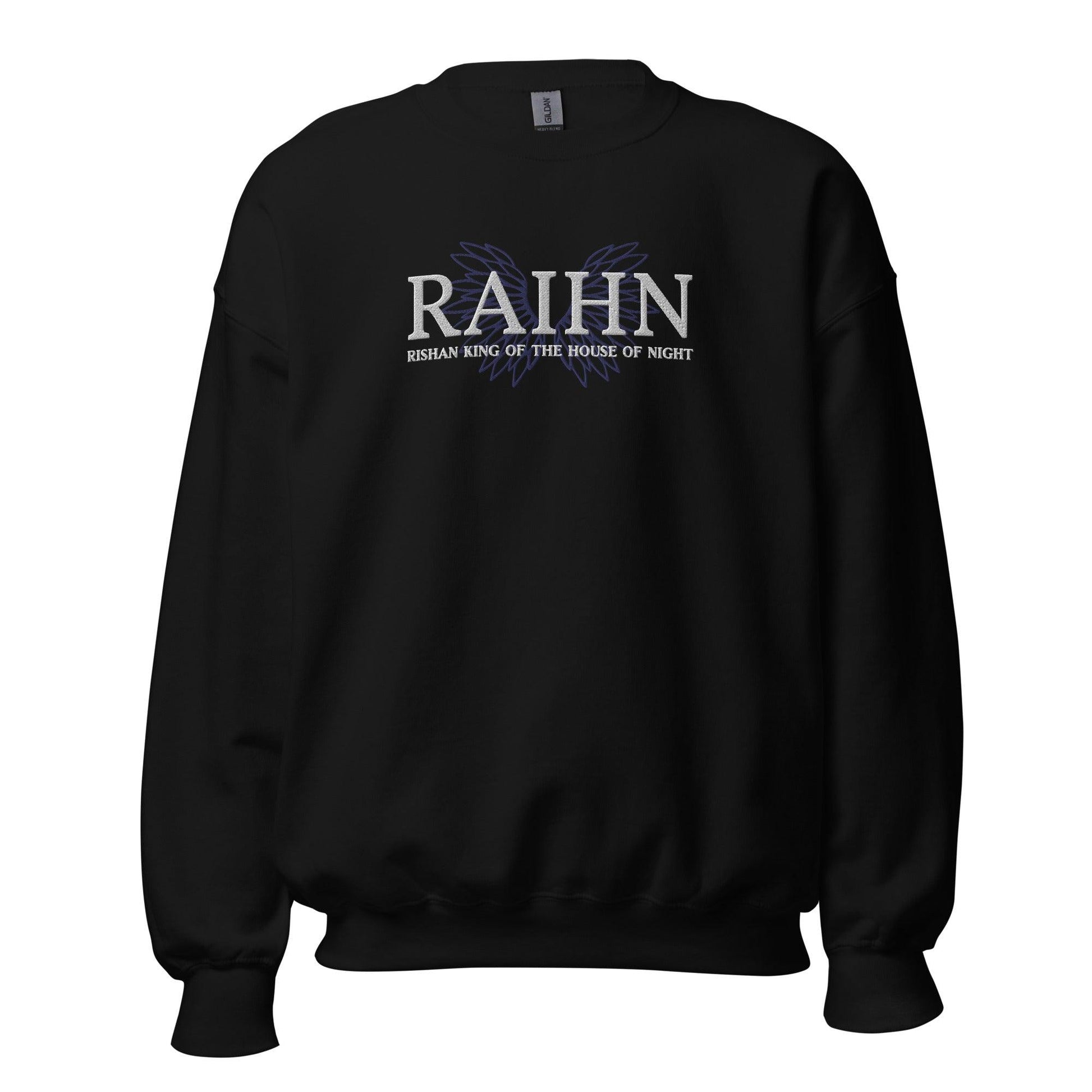 Raihn Rishan King of the House of Night Embroidered Sweatshirt - The Bean Workshop - carissa broadbent, embroidered, sweatshirt, the serpent and the wings of night