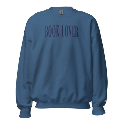 Book Lover Embroidered Sweatshirt - The Bean Workshop - book lover, bookish, embroidered, minimalistic, sweatshirt